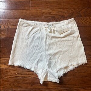 Cotton On Body White Pajama Shorts with Distressed Hem